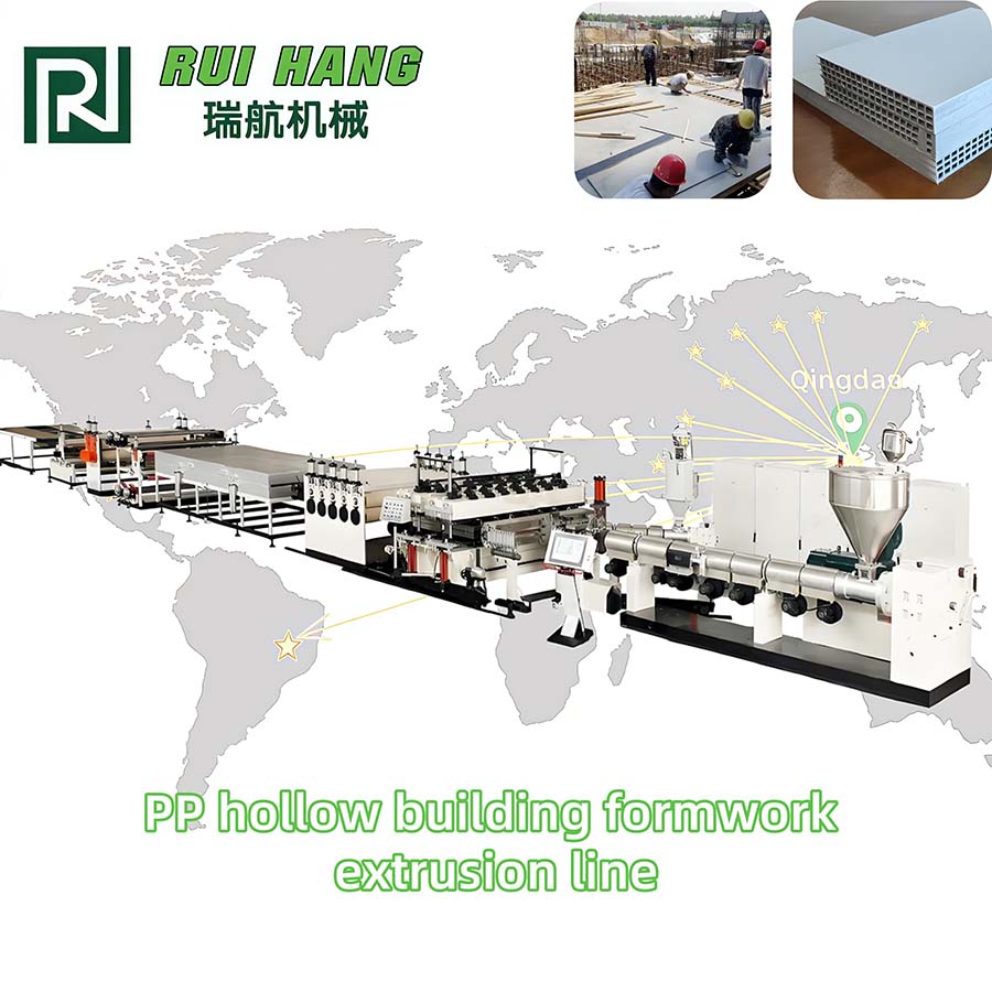 PP Hollow Plate Building Formwork Extrusion Line